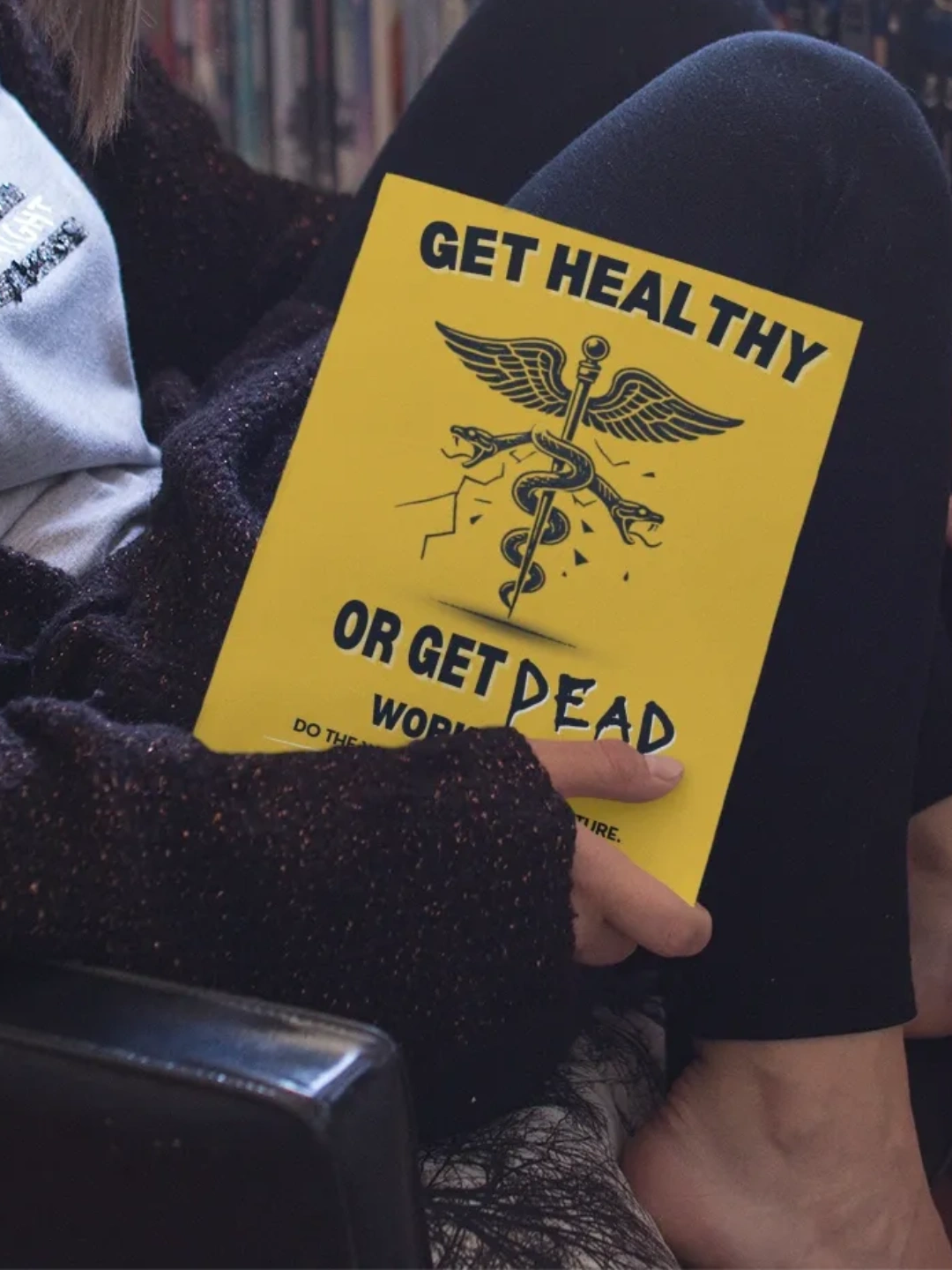 girl reading a wellness workbook