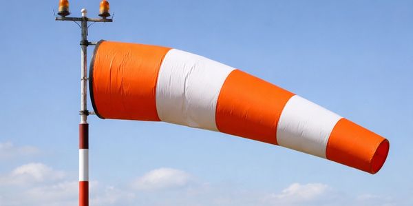 Orange and white Aviation windsock