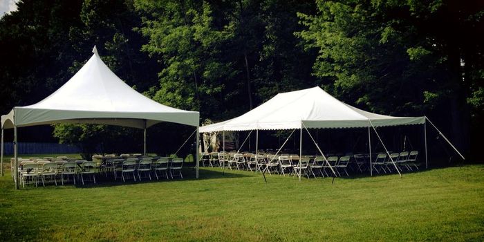 Our 20'x20' Tent on the left and our 20'x30' Tent on the right. 