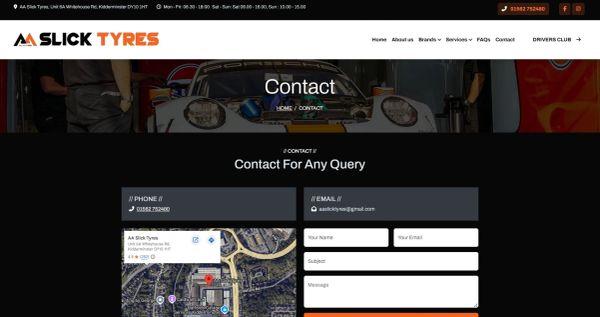 AA Slick Ltd: Contact page with your business location, phone number, email and a convenient enquiry