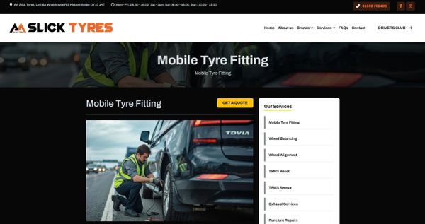 AA Slick Tyres Ltd: Bespoke services pages of your choice, all written for you!