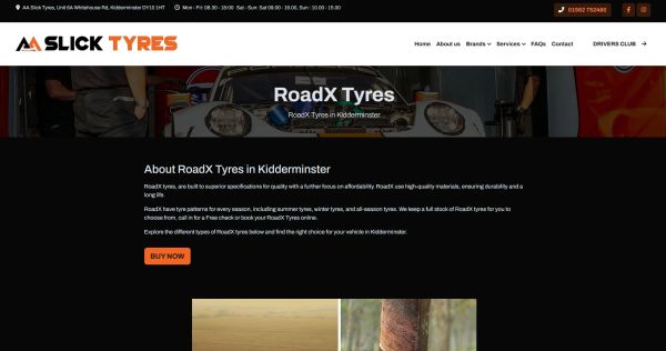 AA Slick Tyres Ltd: Tyre brand pages of your choice - RoadX, Churchill, Dynamo, Admiral, Continental