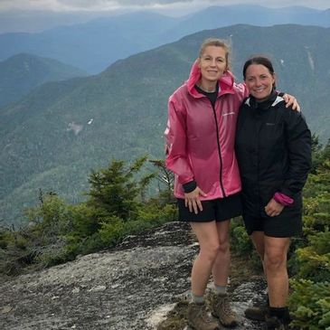 Jen and Lynne on the summit of Dix Mountain in the summer of 2020. 
Perfect day to become a 46er!