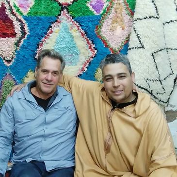 Gayne and Abdel in Rug Shop Marrakech