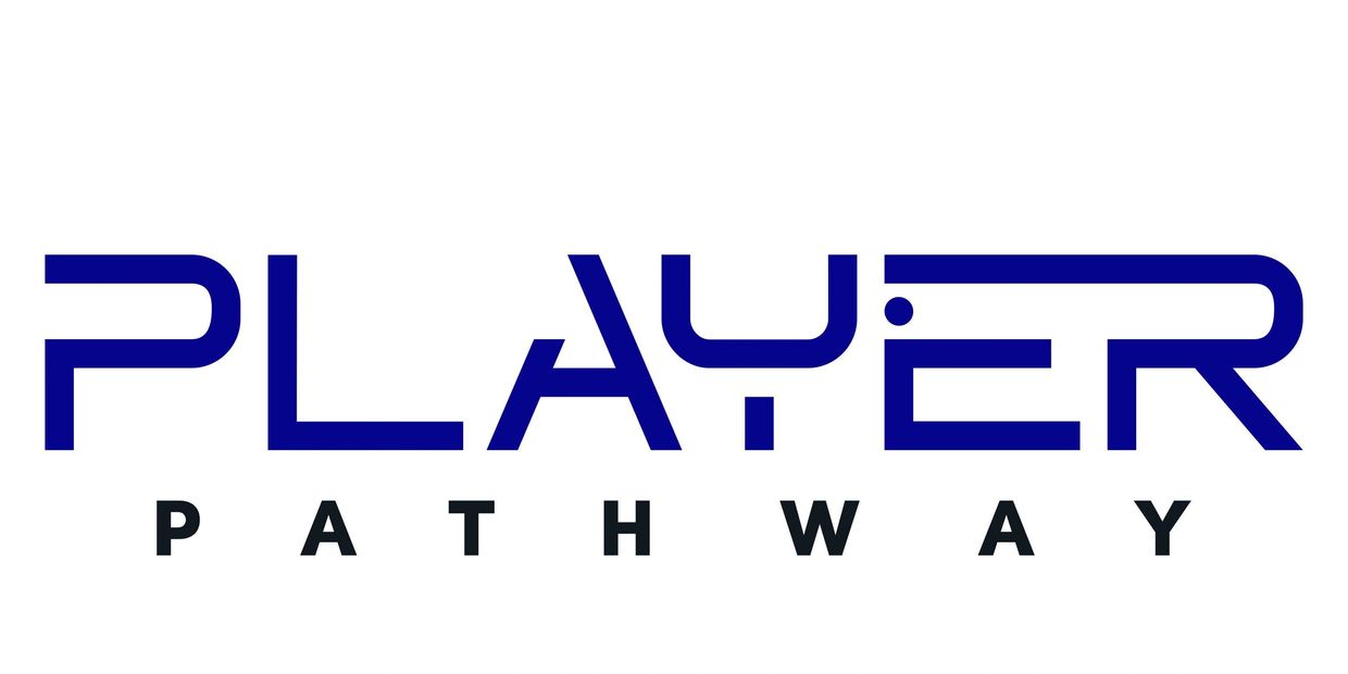 Logo of Player Pathway with modern blue and black text.