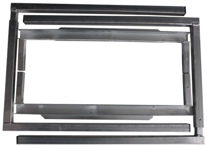 Return air stand unassembled and flat. Easy to store and assemble.Made in America by The Metal Shop.