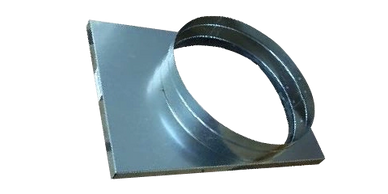 Square to round package unit adapters. Made in America by The Metal Shop.