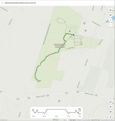 Map of Veterans Memorial Walk and Mooney Carrese Forest Trail