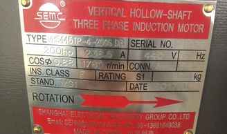 All series vhs vertical hollow shaft motors adopt casting iron frames, locked-bearing structure