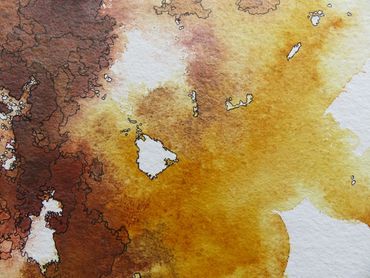 Gem Island #84 | Watercolor Paintings on Paper | Genuine Gemstone Watercolor Paintings Of Maps