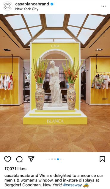Our Venus de Milo Statue featured in Casablanca Paris' in-store display in Bergdorf Goodman NYC. 