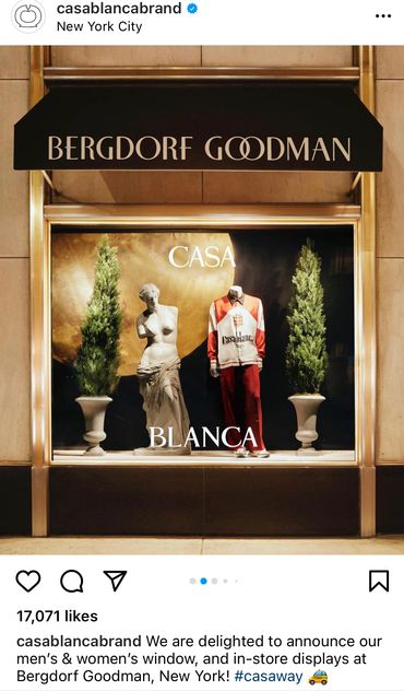 Our Venus de Milo Statue featured in Bergdorf Goodman window in NYC, courtesy of Casablanca Paris. 
