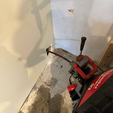 Using our 3/4" main line cable machine we are able to reach clogs over 110' away!