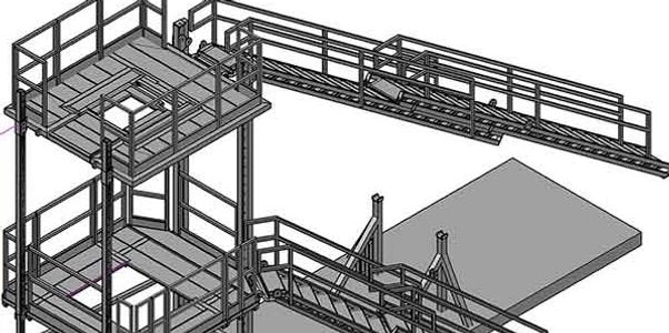 Scale detailing as-building of a folding work platform