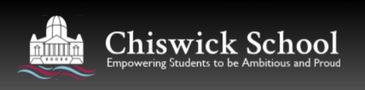 Logo of Chiswick School with its motto beneath.