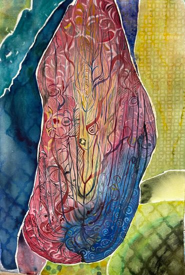 Looking for the path
Watercolor on paper 
22"x30"
Framed $800
Unframed $600