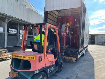 Yükleme varil forklift palet