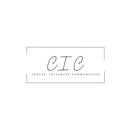 Minimalistic logo with text C.I.C and tagline.