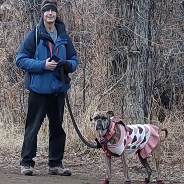 Jason taking his girl for a walk.