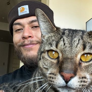 Travis with his Bengal.