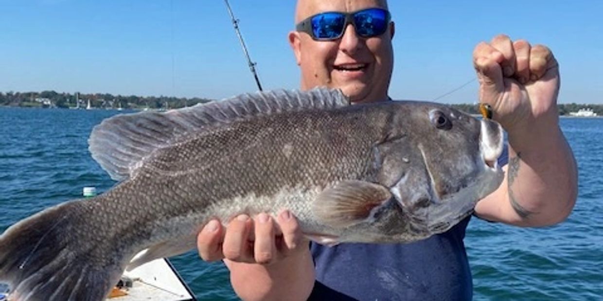 Tuna mike with a 7lb 4oz Blackfish opening weekend of the 2022 Fall Blackfish season.
