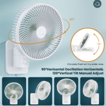 8" outdoor omni RV fan with remote and 12V cigarette lighter plug
