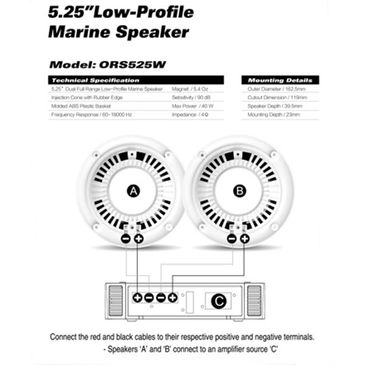 Dual full range low profile speaker 5 inch and 6 inch