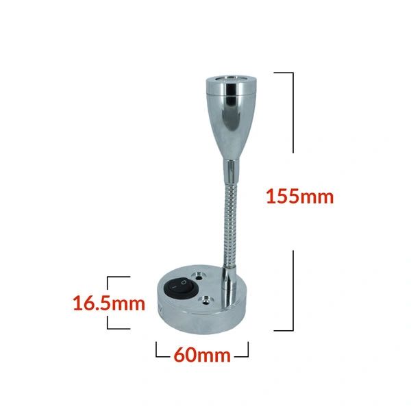 Spot reading light chrome for RV interiors