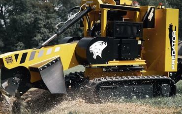 Predator tree stump grinding machine can remove all sizes of tree stump
