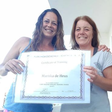 Thai massage training and Release therapy certificate of completion in Ibiza with student & teacher