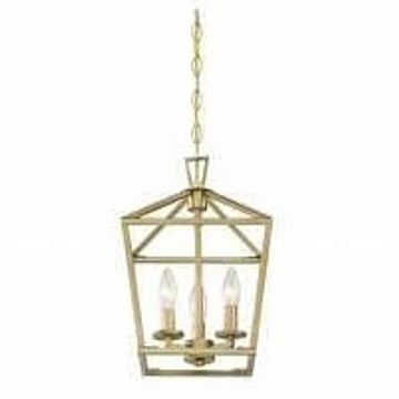 gold lantern style chandelier for wedding and event rental