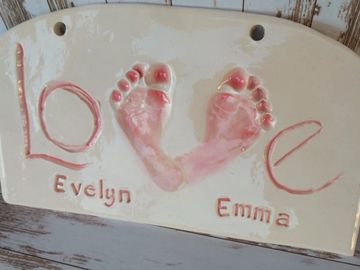 love footprint plaque