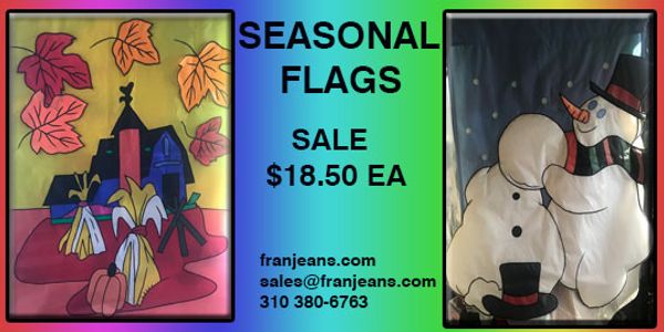 seasonal holiday flag at franjeans in gardena great price