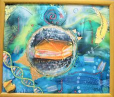 Image with Map of Florida, as a Yellow fish, and a Cuban Sandwich