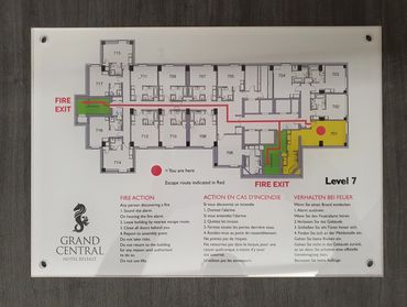 acrylic fire evacuation sign