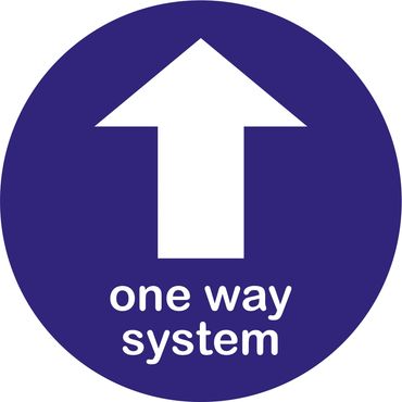 one way system floor sign