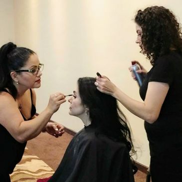 Professional Bridal & Bride makeup On Location.  Wedding hair and wedding makeup artist.