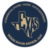 Texas Door Repair logo featuring state outline and services.