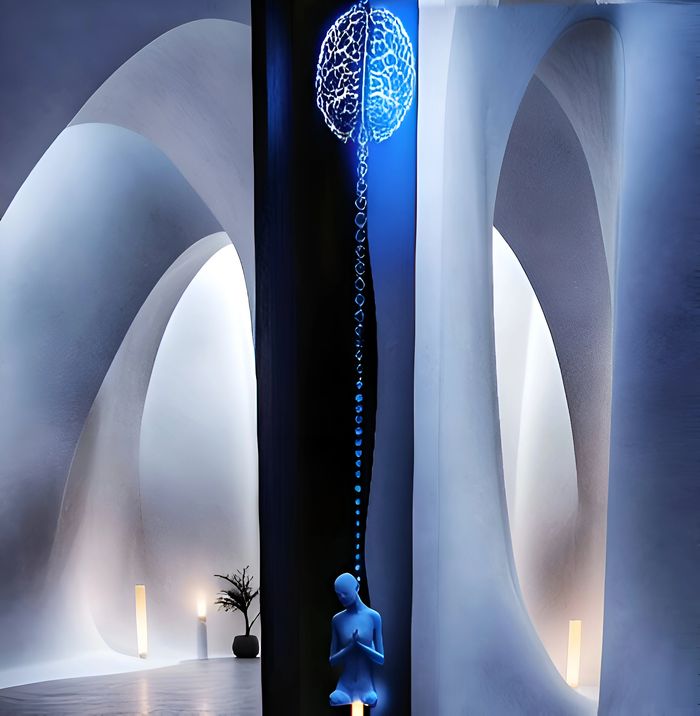 Arquitectura luminosa con un cerebro iluminado: el espacio que habitas transforma tu mente