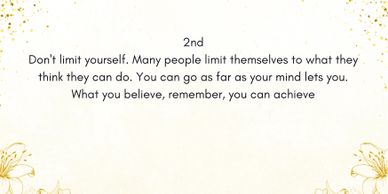 Inspirational quote about overcoming self-imposed limits and believing in your potential.