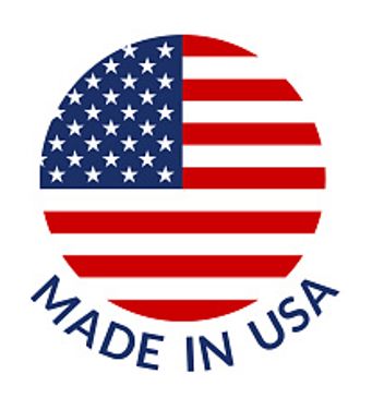 Circular American flag with 'Made in USA' text.