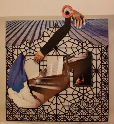 a collage. "Blue Sighs."