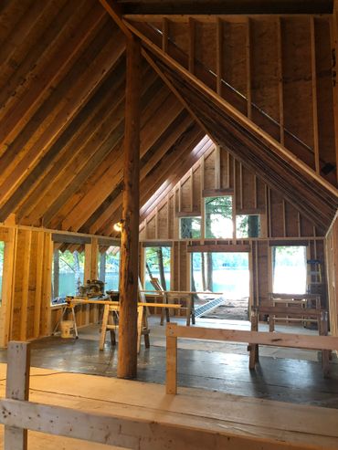 Interior of framed cabin