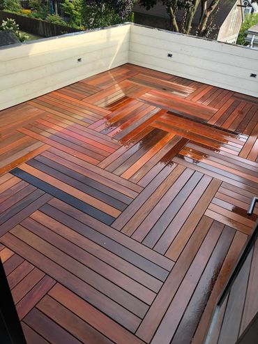 Handmade hardwood deck