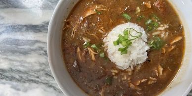 Bowl of Gumbo pictured in bon appetit Magazine