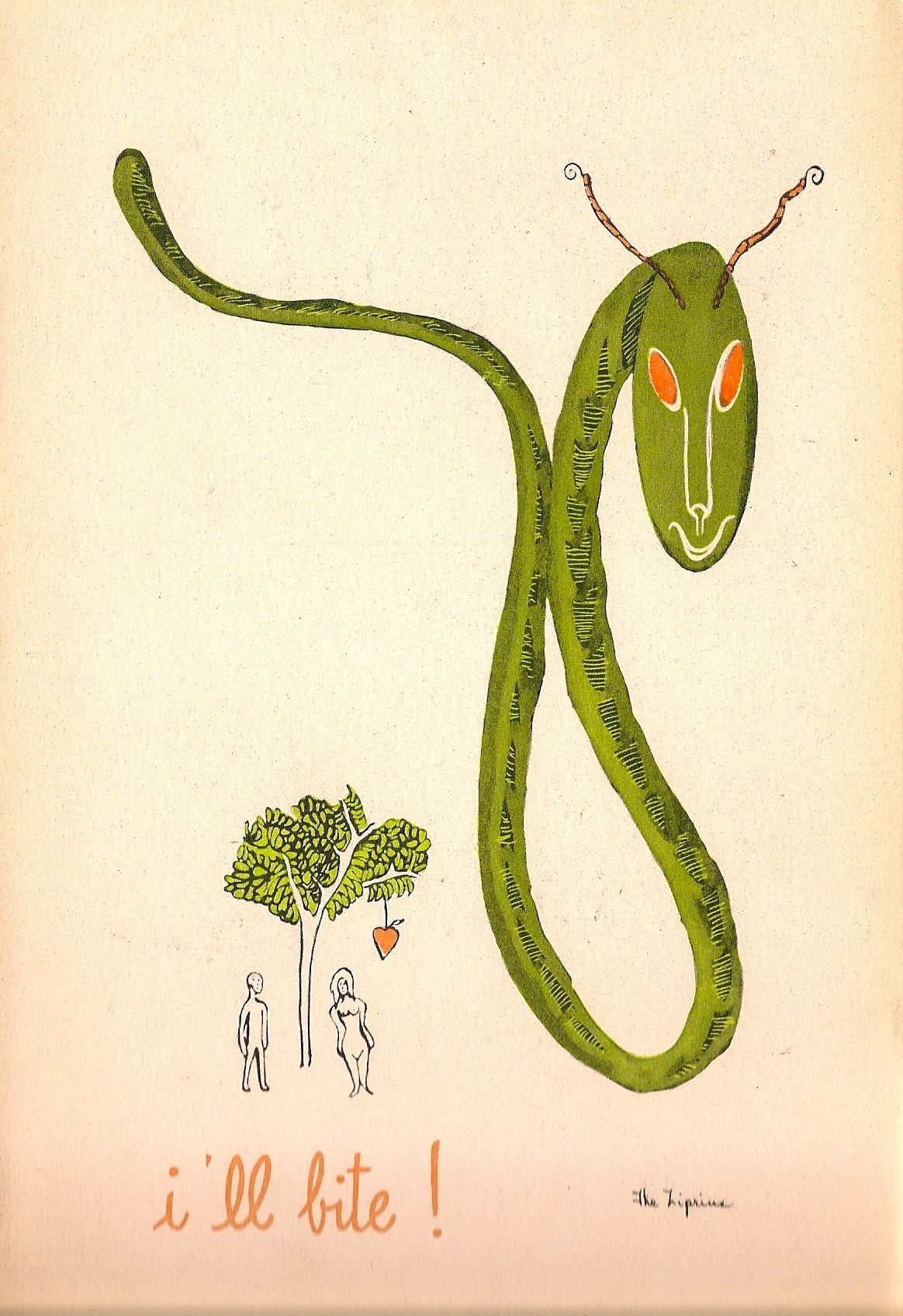 I'll Bite! 
Joanne Ziprin
INKWEED ARTS GREETING CARD
 © Lionel Ziprin Estate | All Rights Reserved
