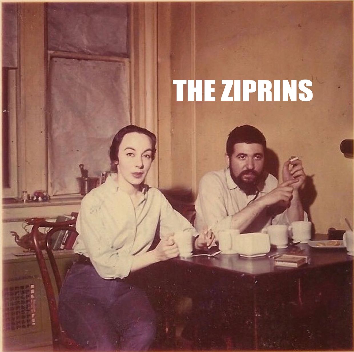 LIONEL ZIPRIN and JOANNE ZIPRIN at TABLE LOWER EAST SIDE NYC 1950's 1960s Beat Generation