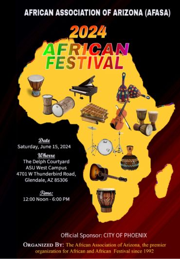 2024 African Festival organized by African Association of Arizona on June 15 in Glendale, AZ.