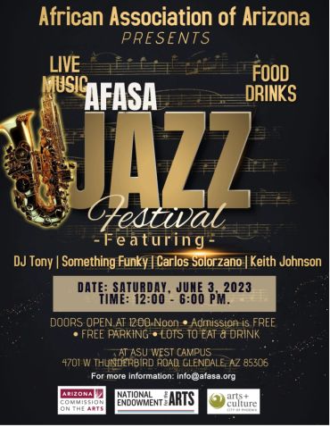 AFASA Jazz Festival with live music, food, and drinks in Glendale, Arizona.