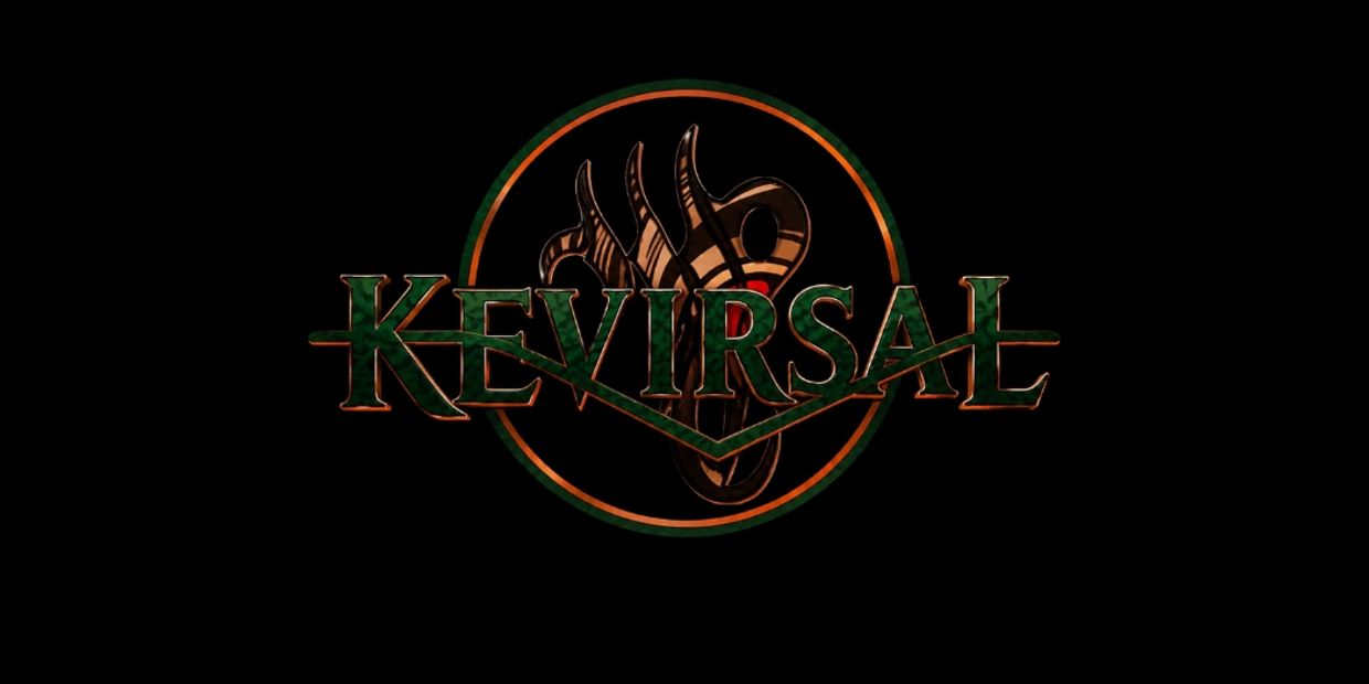 Logo with the word 'KEVIRSAL' and artistic design.